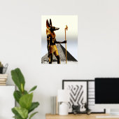 Poster Anubis en het Kruis Ankh (Thuiskantoor)