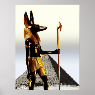 Poster Anubis en het Kruis Ankh