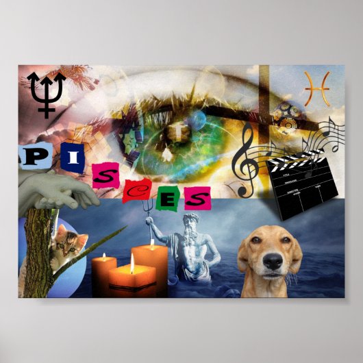 Póster Apaisado Regalo Signo Miaco Piscis Poster (Voorkant)