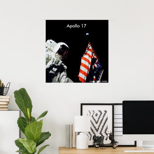 Poster / Apollo 17 / Laatste Apollo landend op maa (Thuiskantoor)