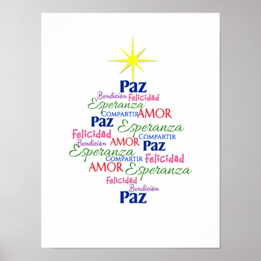 Póster - Árbol de Navidad en palabras Poster (Voorkant)