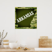 Poster Arkansas State Silhouette Camo (Keuken)