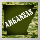 Poster Arkansas State Silhouette Camo (Voorkant)