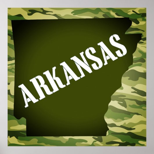 Poster Arkansas State Silhouette Camo (Voorkant)