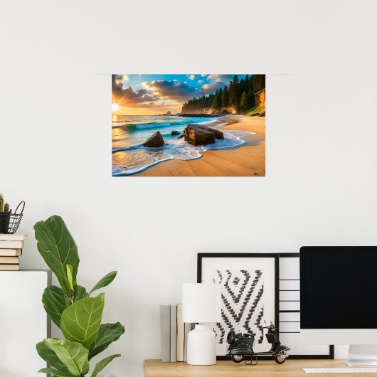 Poster Art Beach Scène (Thuiskantoor)