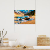 Poster Art Beach Scène (Keuken)