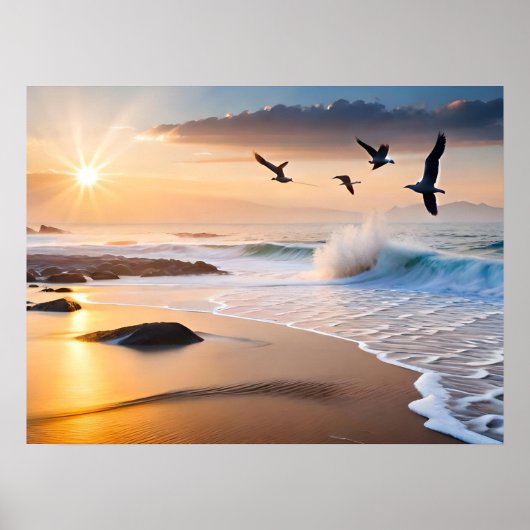 Poster Art Beach Sunset (Voorkant)