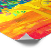 poster art deco abstracte kleuren vlag Oekraïne (Hoek)