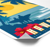 Poster - Art Deco Hawaii Reisposter (Hoek)