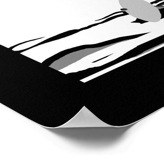 Poster ART DECO LADY Black White (Hoek)