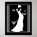 Poster ART DECO LADY Black White omgekeerd<br><div class="desc">Poster ART DECO LADY Black White</div>