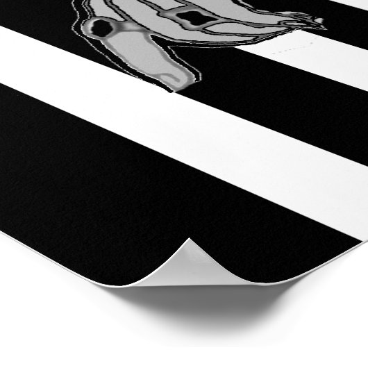 Poster  Art Deco Stripe Black White - groot (Hoek)