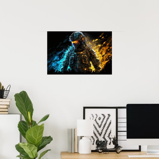 Poster Art Militair Persoon (Thuiskantoor)