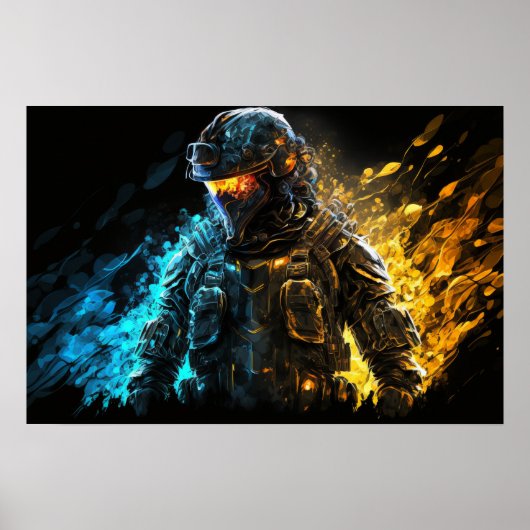 Poster Art Militair Persoon (Voorkant)