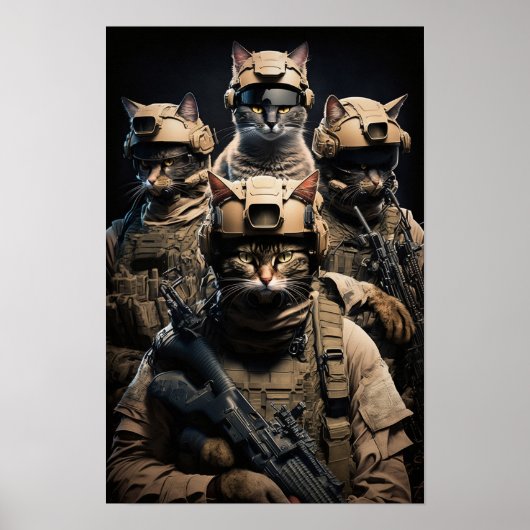 Poster Art Military Cats (Voorkant)