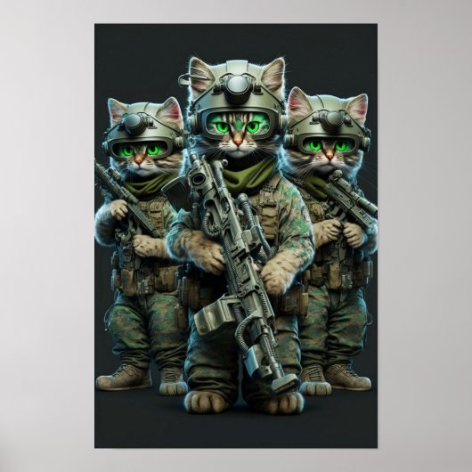 Poster Art Military Cats (Voorkant)