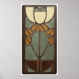 Poster - Art Nouveau bloemontwerp