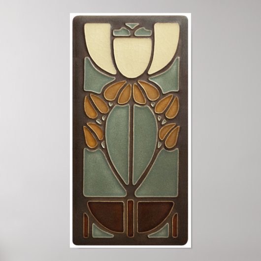 Poster - Art Nouveau bloemontwerp (Voorkant)