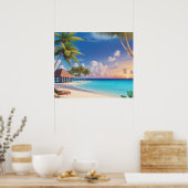 Poster Art Ocean Beach Scène (Keuken)