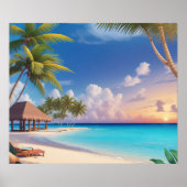 Poster Art Ocean Beach Scène (Voorkant)