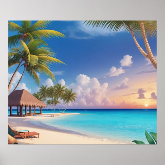 Poster Art Ocean Beach Scène (Voorkant)