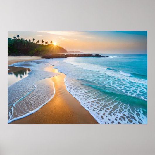 Poster Art Ocean Beach Scène (Voorkant)