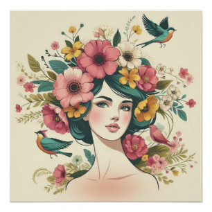 Poster Art Print Vogellied in de zomer