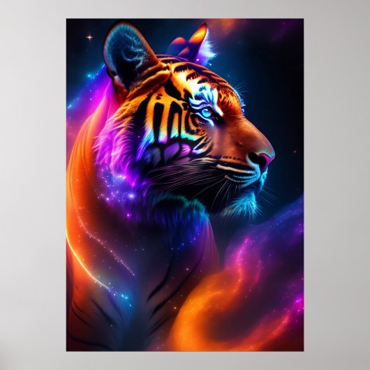 Poster Art Rainbow Tiger (Voorkant)