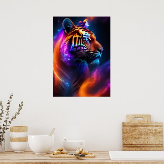 Poster Art Rainbow Tiger (Keuken)