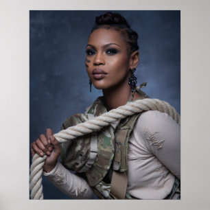 Poster Art Vrouw Soldaat