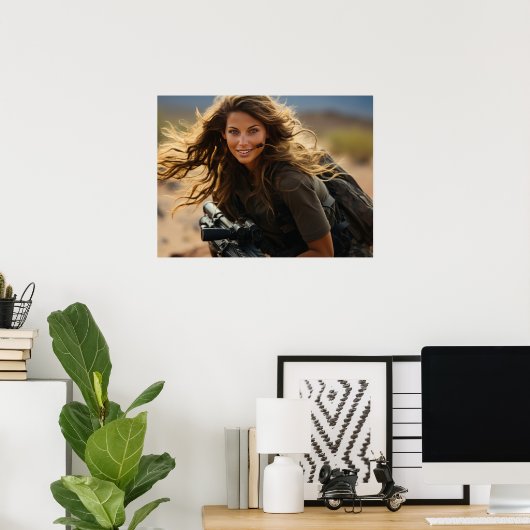 Poster Art Vrouw Soldaat (Thuiskantoor)