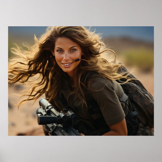 Poster Art Vrouw Soldaat (Voorkant)