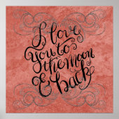 Poster artistiek. Ik hou van je naar de maan en te (Voorkant)