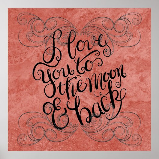 Poster artistiek. Ik hou van je naar de maan en te (Voorkant)