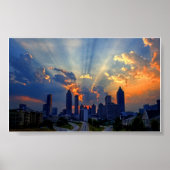 Poster - Atlanta silhouet bij zonsondergang (Voorkant)