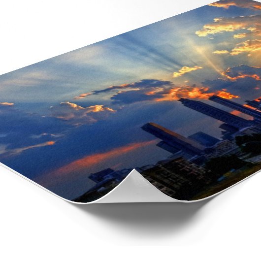 Poster - Atlanta Skyline op Sunset (Hoek)