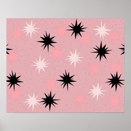 Poster "Atomic Pink Starbursts" (Voorkant)