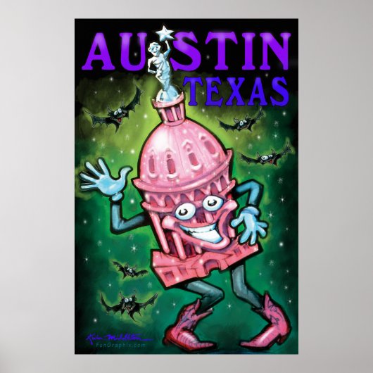 Poster Austin Texas (Voorkant)