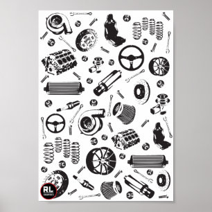 Poster auto-onderdelen