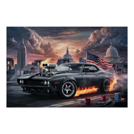 Poster Auto-vlaggen 02 (Voorkant)