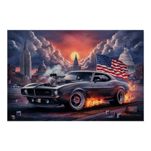 Poster Auto-vlaggen 04 (Voorkant)