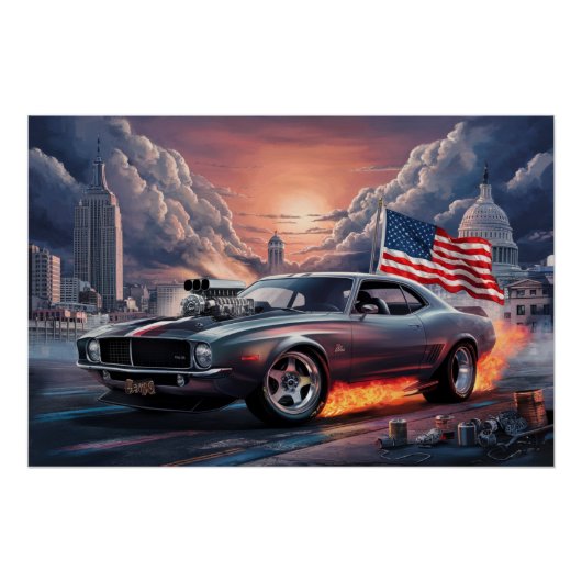 Poster Auto-vlaggen 05 (Voorkant)