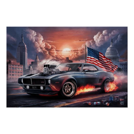 Poster Auto-vlaggen 06 (Voorkant)