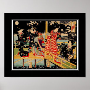 Poster Aziatische Vintage Kunst Utagawa Kunichika 