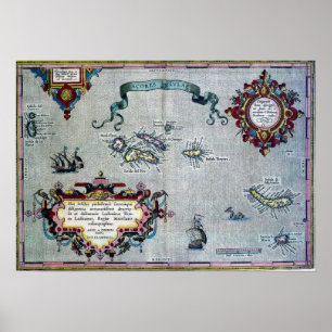 Poster Azoren Historic Map