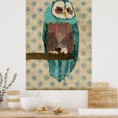  Poster Azure & Blush Owl (Keuken)