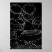 Poster B/W Drumset 1 (Voorkant)