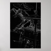 Poster B/W Drumset 2 (Voorkant)