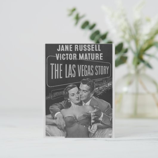 Poster B&W Las Vegas Briefkaart (Staand voorkant)