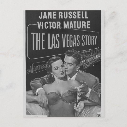 Poster B&W Las Vegas Briefkaart (Voorkant)
